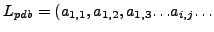 $ L_{pdb} = (a_{1,1},a_{1,2},a_{1,3}{\ldots}a_{i,j}{\ldots}$